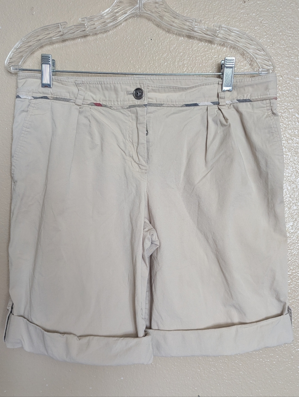 Burberry Cream Chino Bermuda Shorts - Picture 3 of 10